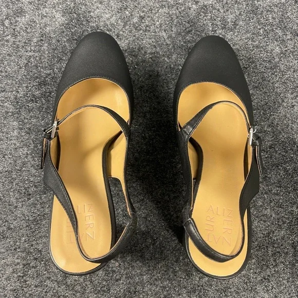 Naturalizer Berlin Womens 9.5M Black Platform Mary Jane Heels Slingback Chunky - Picture 8 of 10